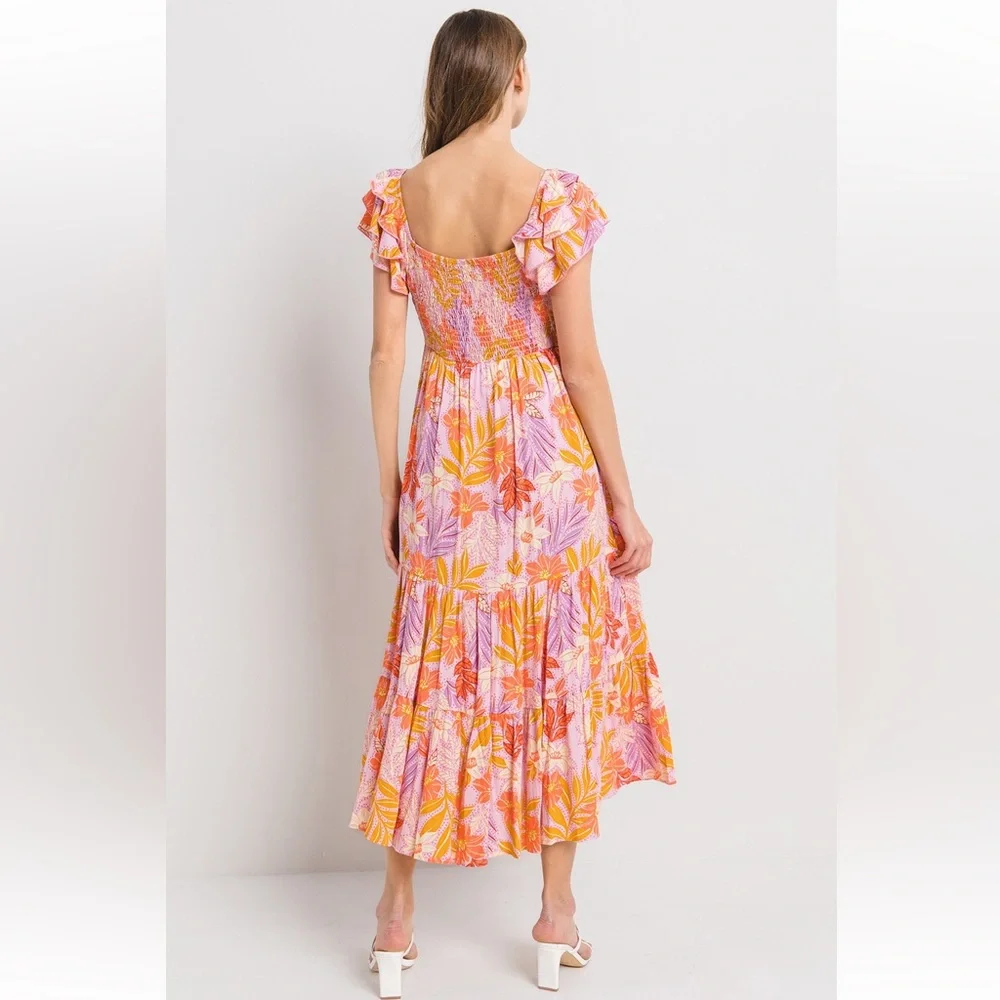 29 Beautiful Tiered Floral Print Midi Dress - Picture 7 of 7